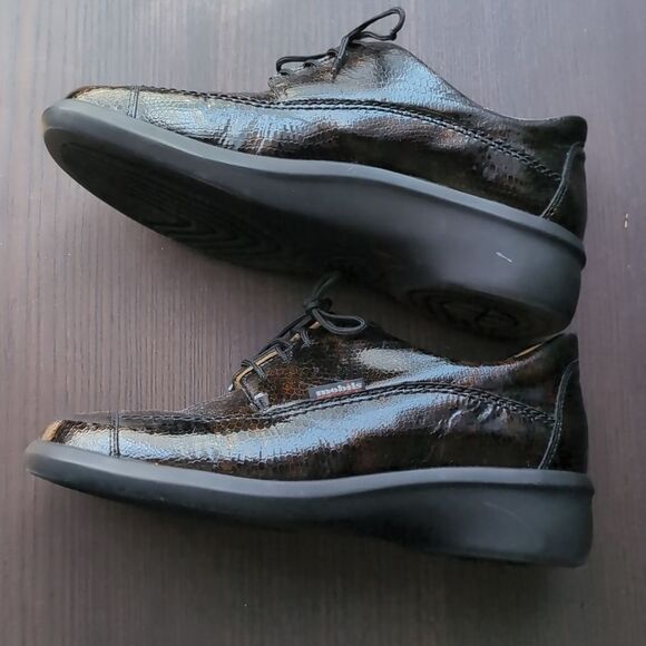 Mephisto Black Genuine Leather Oxfords Shock Absorber Polished Finish Us 7.5 - Picture 2 of 9